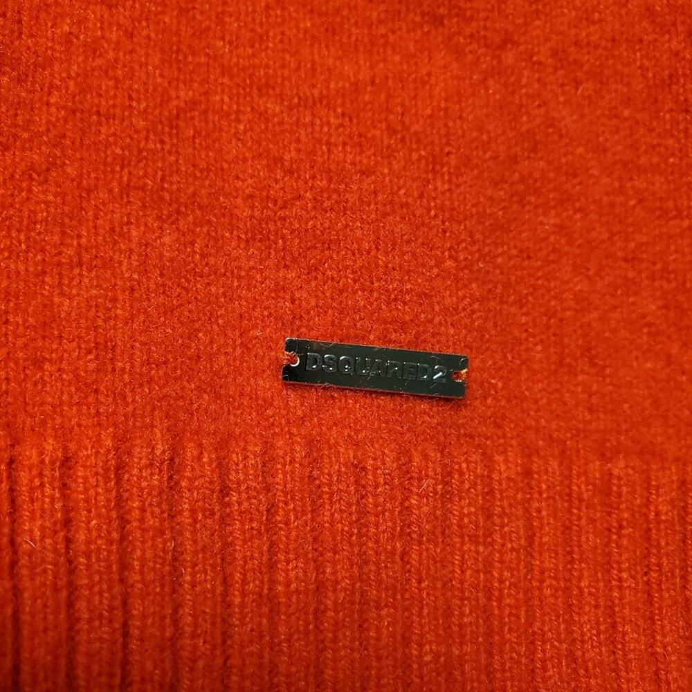 NWT$550 DSQUARED2 Mens 100% Wool Red Black Green Stripe Crewneck Sweater Sz Med - Picture 9 of 11